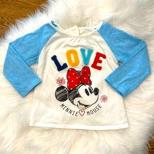 18m Minnie Mouse Disney Fuzzy letter long sleeve shirt